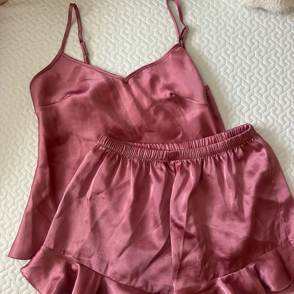 Silky Rose Cami & Short Sleep Set